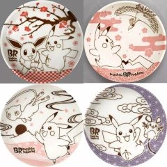 [중고] 접시 · 그릇 전 4 종 세트 작은 접시 [포켓 몬스터 × 서티 원 아이스크림] 대상 상품 구입 특전 