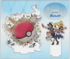 [중고] 아크릴 스탠드 아크릴 패널 사토시 & 피카츄 & 고우 & 히바니 (몬스터 볼) 아크릴 스탠드 [포켓 몬스터]