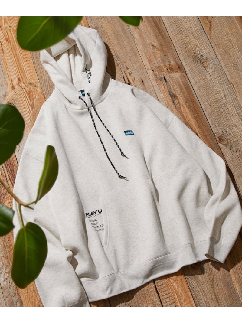 [세일/ 20% 할인] KAVU KAVU x FREAK'S STORE/ 카부 비스포크 빅 실루엣 원 포인트 자수 풀오버 후디 [한정판] 25AW 프릭스 스토어 탑스 후디 그레이 네이비 블랙 [RBA_E] [무료배송]